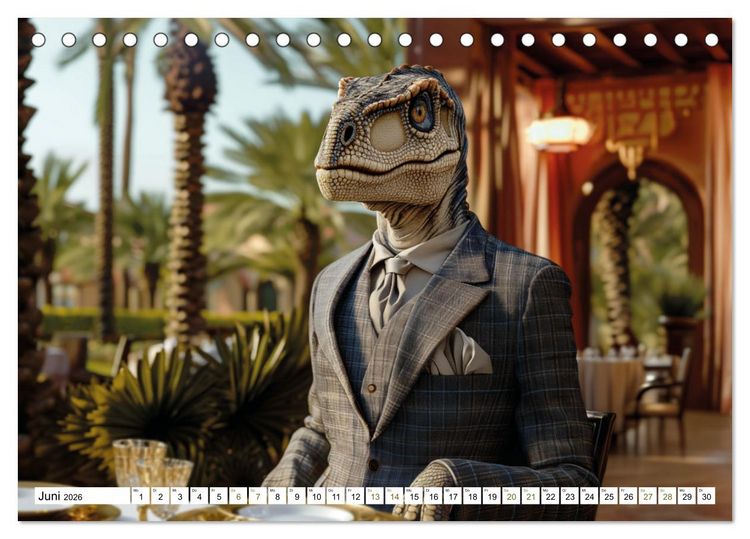 Produktbild: Reiche Dinos. Sie leben &ndash; im Luxus. (Tischkalender 2026 DIN A5 quer), CALVENDO Monatskalender