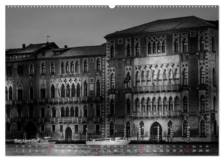 Produktbild: Venedig - Licht und Schatten (hochwertiger Premium Wandkalender 2026 DIN A2 quer), Kunstdruck in Hochglanz