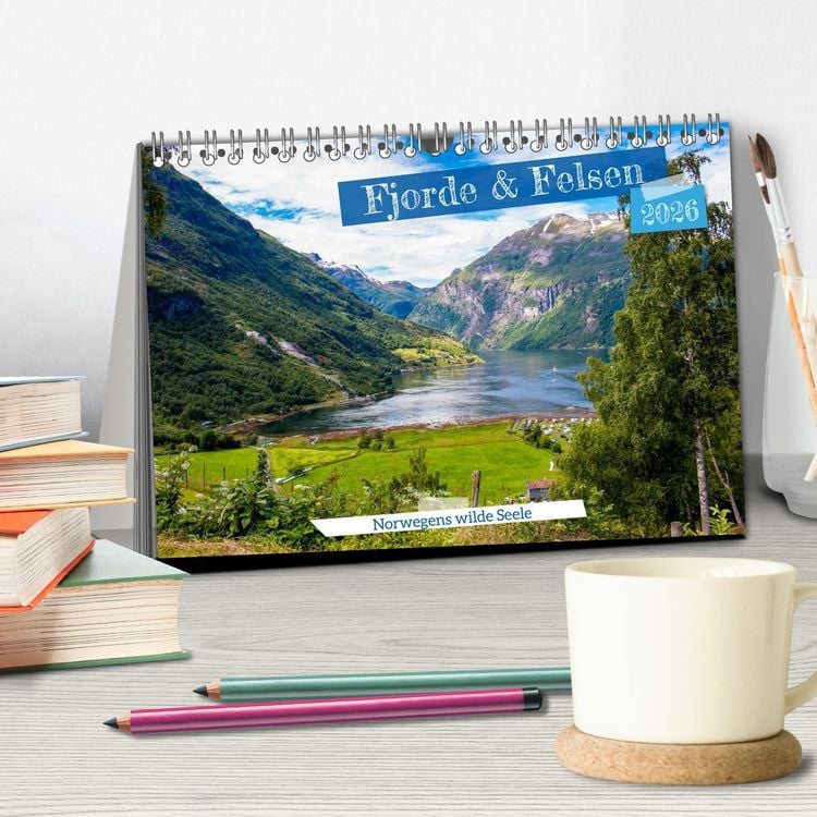Produktbild: Fjorde & Felsen &ndash; Norwegens wilde Seele (Tischkalender 2026 DIN A5 quer), CALVENDO Monatskalender