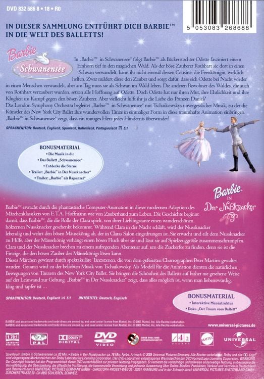 Produktbild: Barbie&trade; in: Schwanensee & Barbie&trade; in: Der Nu&szlig;knacker [2 DVDs]