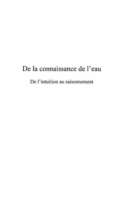 Produktbild: De la connaissance de l'eau
