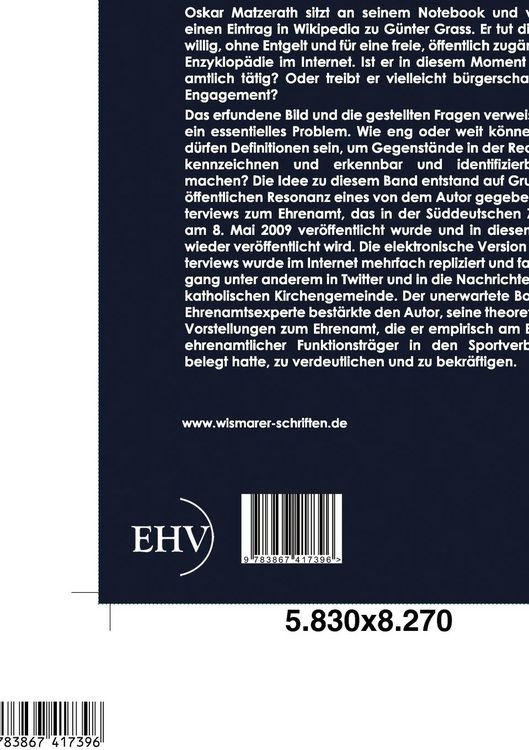 Produktbild: &Uuml;ber das Ehrenamt