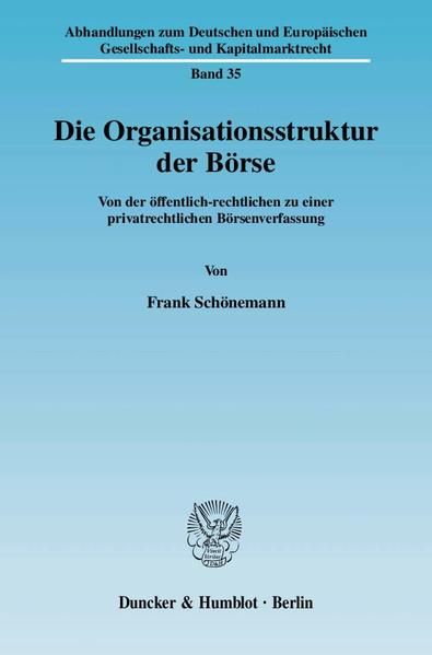 Produktbild: Die Organisationsstruktur der B&ouml;rse.
