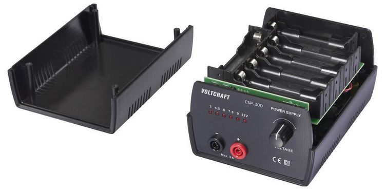 Produktbild: VOLTCRAFT CSP-300 Labornetzger&auml;t, einstellbar Gleichspannung 3 V, 4.5 V, 6 V, 7.5 V, 9 V, 12V 3A (max.) 36W Netz- und Akkubetrieb