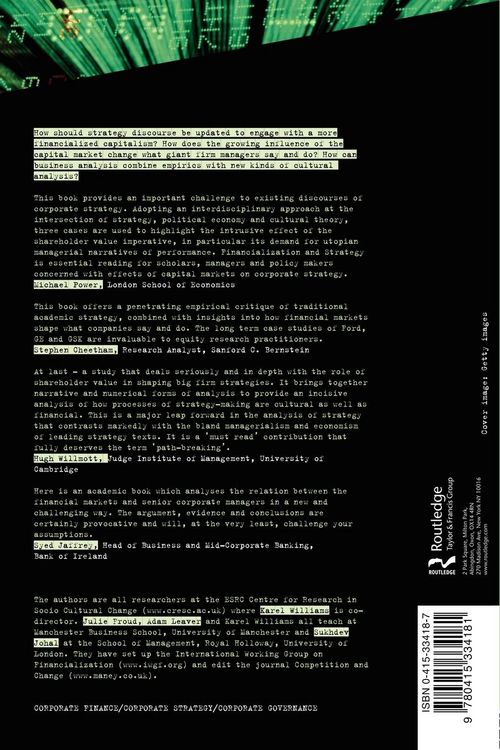 Produktbild: Financialization and Strategy