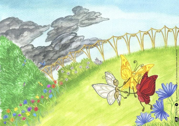 Produktbild: Die drei Schmetterlinge. Kamishibai Bildkartenset