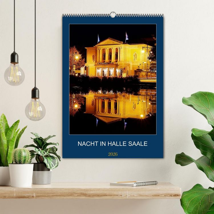 Produktbild: NACHT IN HALLE SAALE (Wandkalender 2026 DIN A2 hoch), CALVENDO Monatskalender