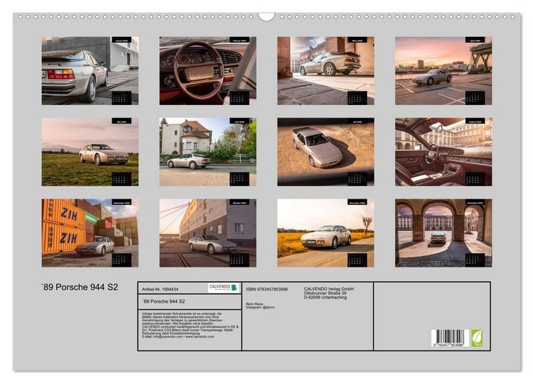 Produktbild: &acute;89 Porsche 944 S2 (Wandkalender 2026 DIN A2 quer), CALVENDO Monatskalender