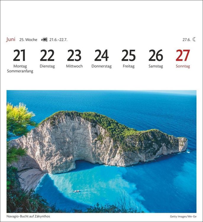 Produktbild: Griechische Inseln Sehnsuchtskalender 2027 - Wochenkalender mit 53 Postkarten