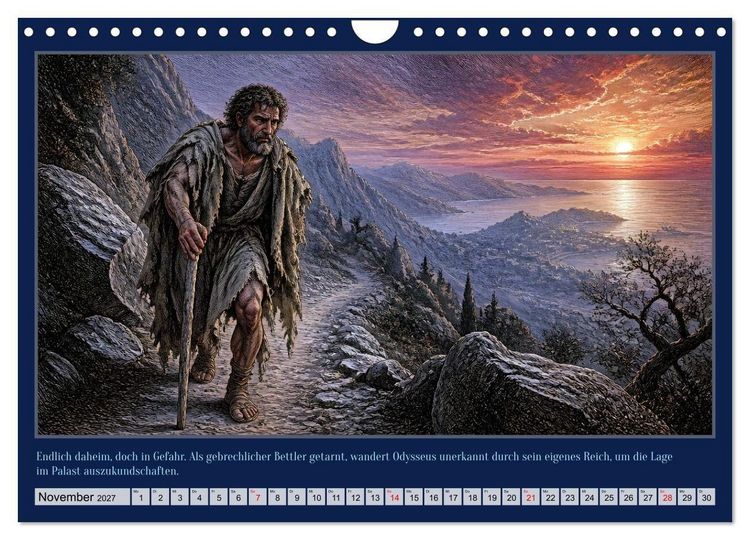Produktbild: Gegen Sturm und G&ouml;tter: Die Heimkehr des Odysseus (Wandkalender 2027 DIN A4 quer), CALVENDO Monatskalender