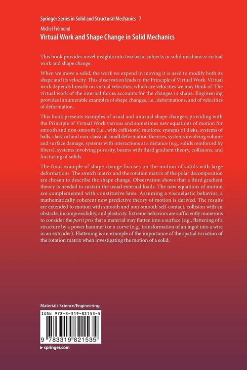 Produktbild: Virtual Work and Shape Change in Solid Mechanics