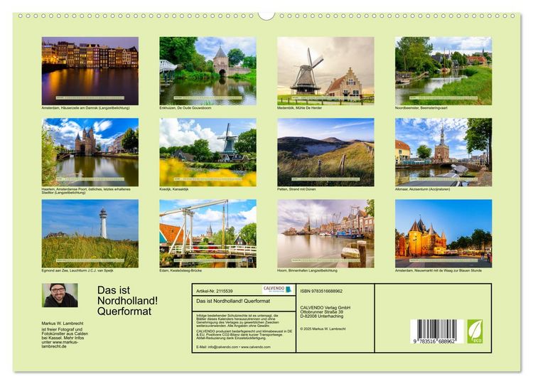 Produktbild: Das ist Nordholland! Querformat (hochwertiger Premium Wandkalender 2026 DIN A2 quer), Kunstdruck in Hochglanz