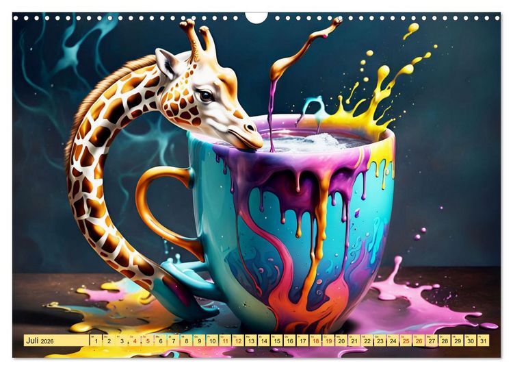 Produktbild: Tierische Kaffeestunden (Wandkalender 2026 DIN A3 quer), CALVENDO Monatskalender