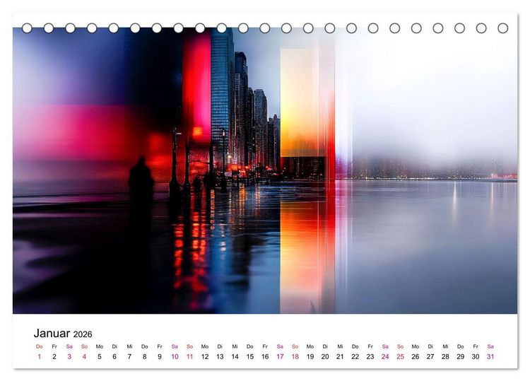 Produktbild: Stadt Lichter (Tischkalender 2026 DIN A5 quer), CALVENDO Monatskalender