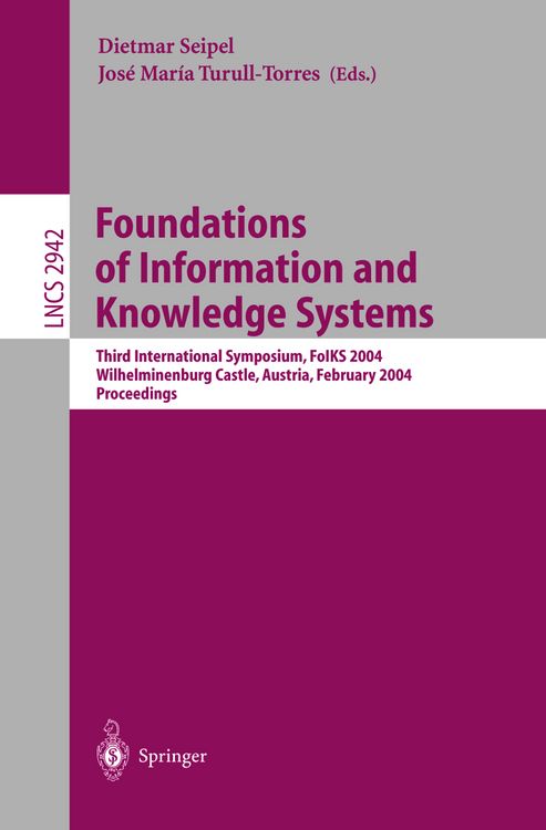 Produktbild: Foundations of Information and Knowledge Systems
