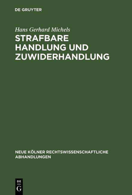 Produktbild: Strafbare Handlung und Zuwiderhandlung