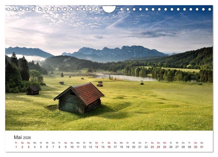 Produktbild: Deutschlands Landschaften 2026 &ndash; Von der K&uuml;ste bis zu den Alpen (Wandkalender 2026 DIN A4 quer), CALVENDO Monatskalender