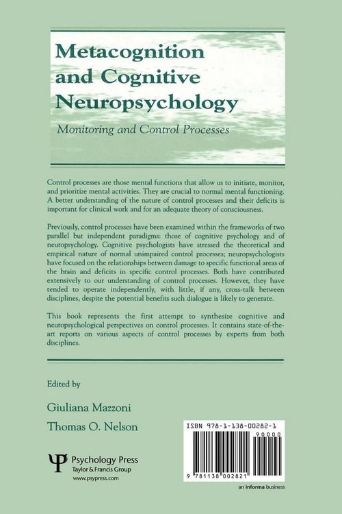 Produktbild: Metacognition and Cognitive Neuropsychology