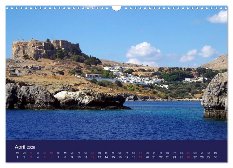 Produktbild: Rhodos mit Lindos und Symi (Wandkalender 2026 DIN A3 quer), CALVENDO Monatskalender