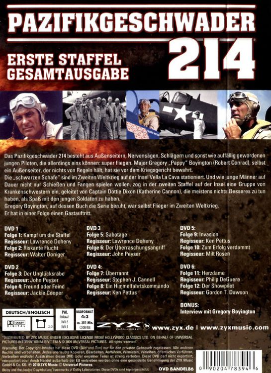 (未使用･未開封品)Pazifikgeschwader 214-Erste Staffel*Gesamtausgabe [DVD] Pazifikgeschwader 214-Erste Staffel*Gesamtausgabe (DVD), Zyx