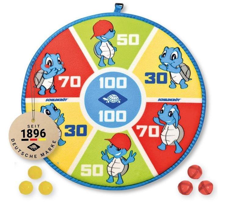 Produktbild: Schildkr&ouml;t Soft Dart Set, Klett Dartscheibe beidseitig bedruckt &Oslash;38cm, 6 Klettb&auml;lle, Indoor Outdoor Dartspiel