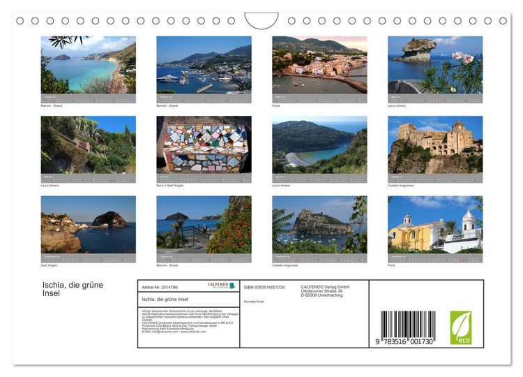 Produktbild: Ischia, die gr&uuml;ne Insel (Wandkalender 2026 DIN A4 quer), CALVENDO Monatskalender