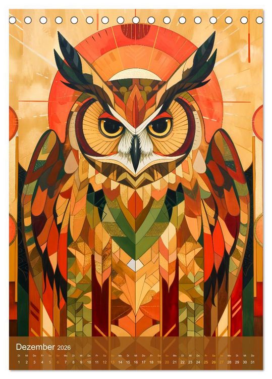 Produktbild: Totem-Tiere - Mythische Illustrationen von Krafttieren (Tischkalender 2026 DIN A5 hoch), CALVENDO Monatskalender