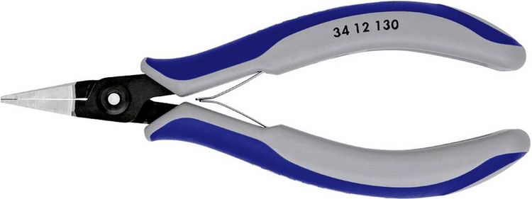 Produktbild: Knipex 34 12 130 Elektronik- u. Feinmechanik Flachzange Gerade Chrom-Vanadium Kugellagerstahl 135 mm