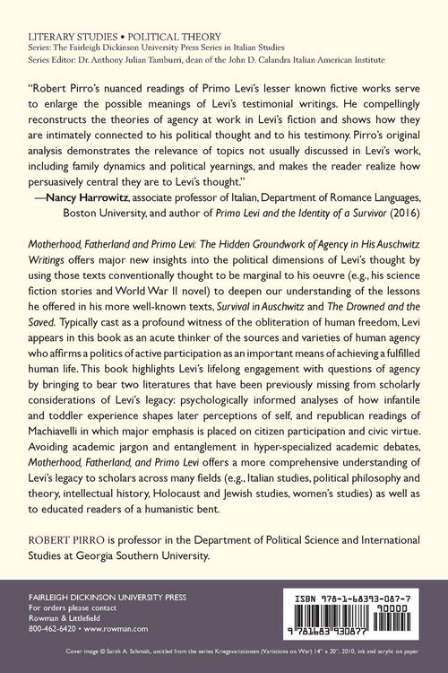 Produktbild: Pirro, R: Motherhood, Fatherland, and Primo Levi