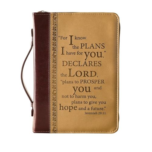Produktbild: I Know the Plans Two-tone Brown Faux Leather Classic Bible Cover