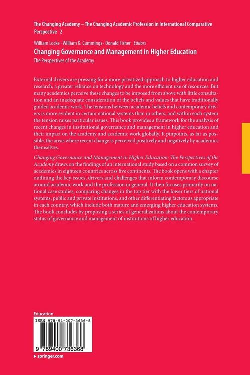 Produktbild: Changing Governance and Management in Higher Education