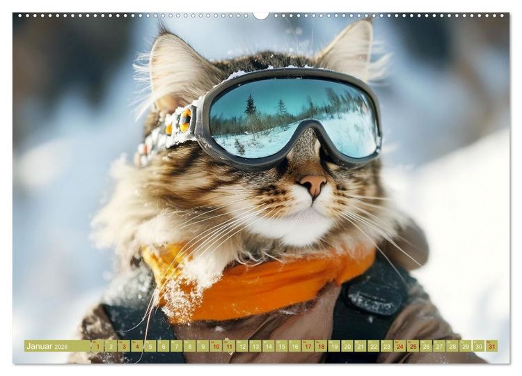 Produktbild: Lustige Sportarten f&uuml;r Katzen (Wandkalender 2026 DIN A2 quer), CALVENDO Monatskalender