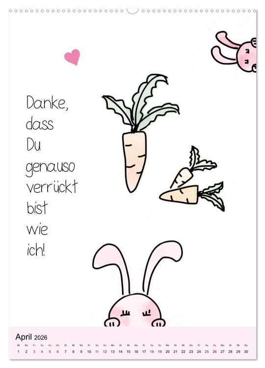 Produktbild: Freundin f&uuml;r immer! Spr&uuml;che-Kalender f&uuml;r Seelenverwandte! (hochwertiger Premium Wandkalender 2026 DIN A2 hoch), Kunstdruck in Hochglanz