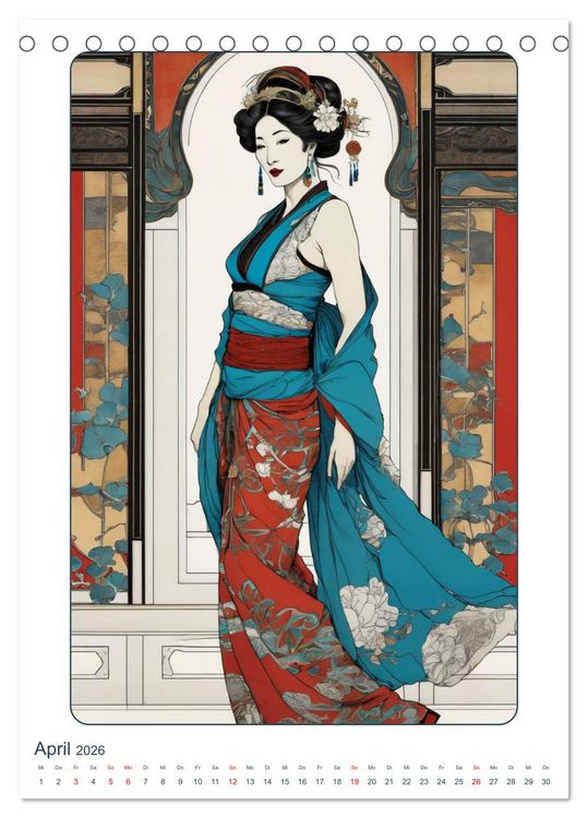 Produktbild: Frauen in Bildern im Art Nouveau-Stil (Tischkalender 2026 DIN A5 hoch), CALVENDO Monatskalender