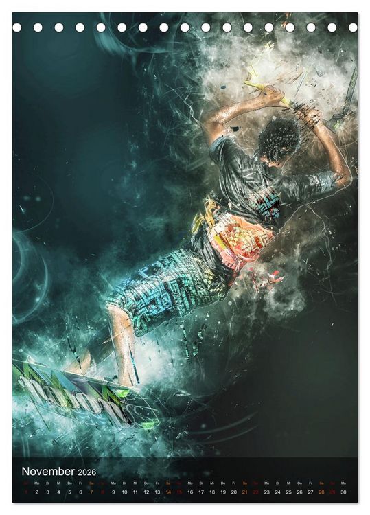 Produktbild: Kitesurfen - einfach cool (Tischkalender 2026 DIN A5 hoch), CALVENDO Monatskalender