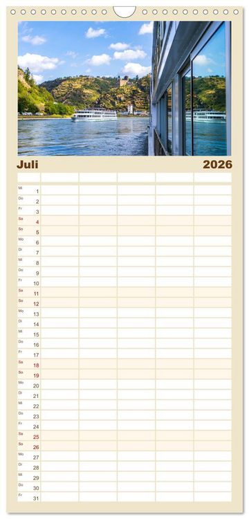 Produktbild: Familienplaner 2026 - Eine Kreuzfahrt auf dem Rhein mit 5 Spalten (Wandkalender, 21 x 45 cm) CALVENDO