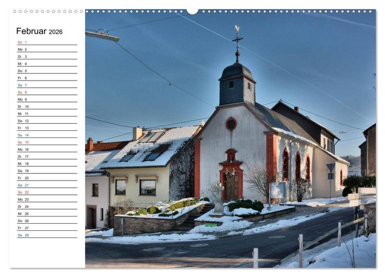 Produktbild: Sa(ar)krale Baukunst - Kapellen im Saarland (hochwertiger Premium Wandkalender 2026 DIN A2 quer), Kunstdruck in Hochglanz