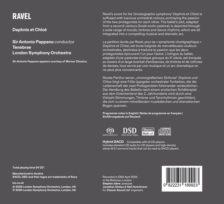 Produktbild: Pappano/Tenebrae/LSO: Daphnis et Chlo'