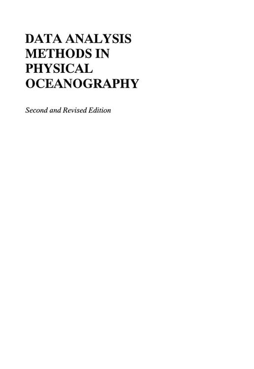 Produktbild: Data Analysis Methods in Physical Oceanography