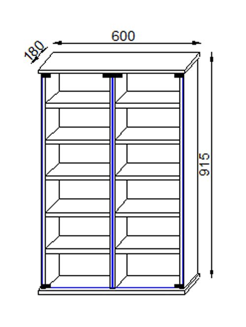 Produktbild: Holz CD DVD Stand Regal Schrank Roma Glast&uuml;r