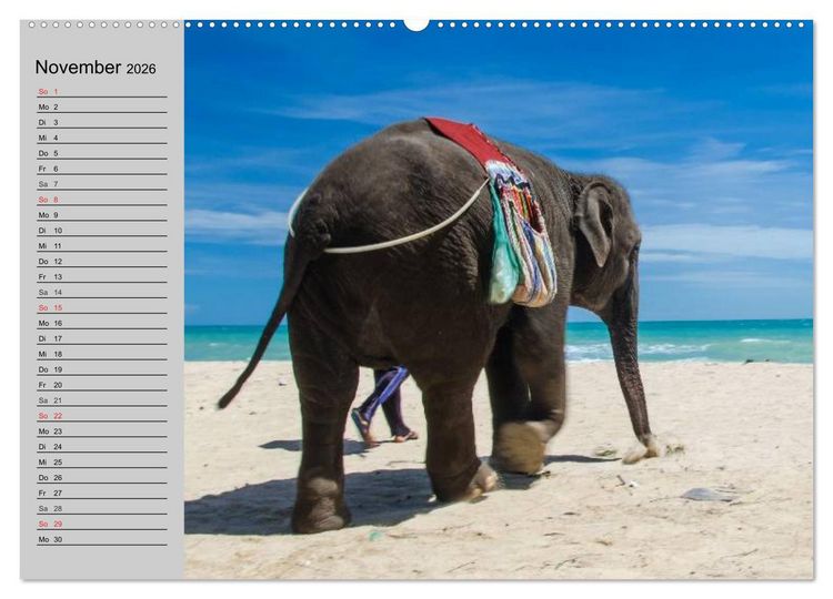 Produktbild: Elefanten. Spa&szlig; am Wasser (hochwertiger Premium Wandkalender 2026 DIN A2 quer), Kunstdruck in Hochglanz
