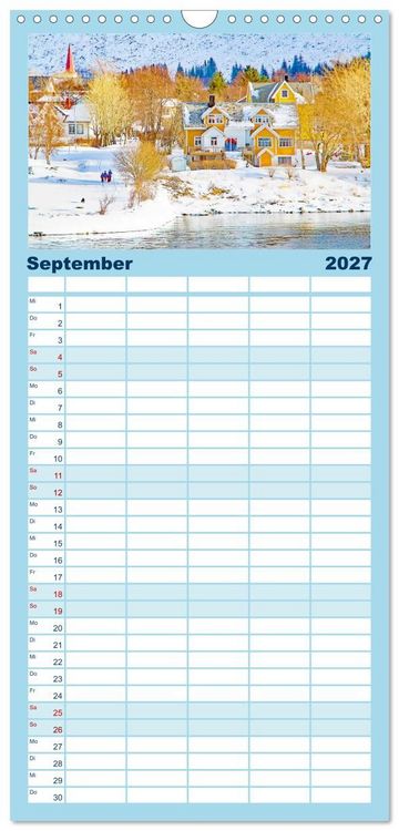 Produktbild: Familienplaner 2027 - Norwegen - Wilde Sch&ouml;nheit mit 5 Spalten (Wandkalender, 21 x 45 cm) CALVENDO