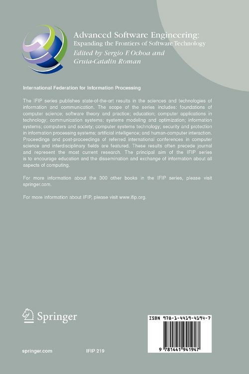 Produktbild: Advanced Software Engineering: Expanding the Frontiers of Software Technology