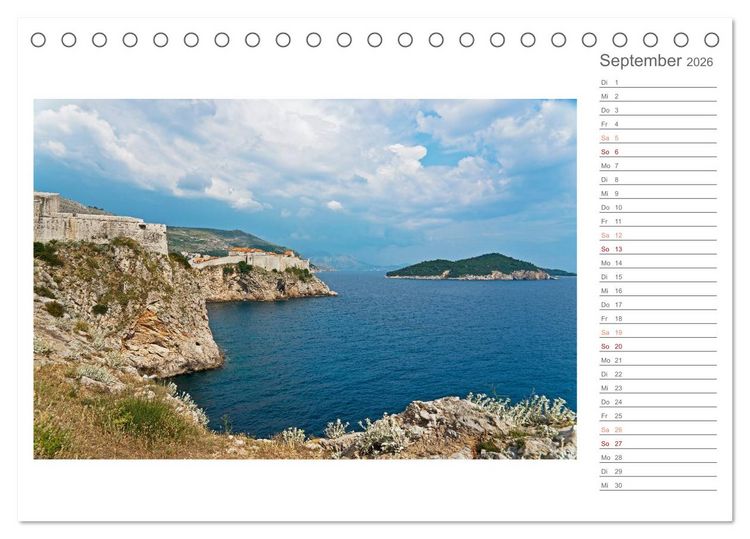 Produktbild: Kroatien, Terminplaner (Tischkalender 2026 DIN A5 quer), CALVENDO Monatskalender