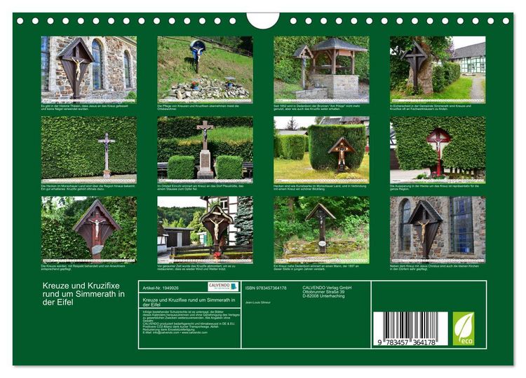 Produktbild: Kreuze und Kruzifixe rund um Simmerath in der Eifel (Wandkalender 2026 DIN A4 quer), CALVENDO Monatskalender