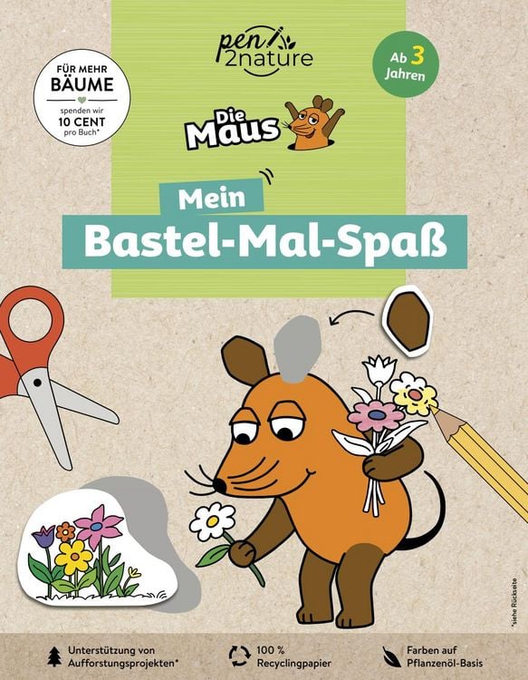 Produktbild: Die Maus: Mein Bastel-Mal-Spaß. Bastelbuch für Kinder ab 3 Jahren