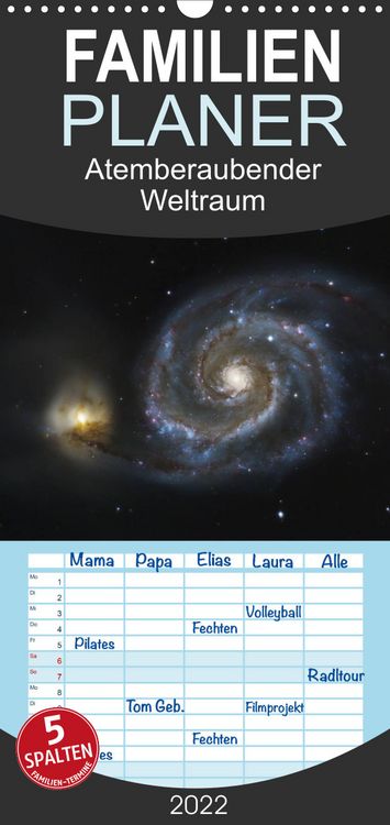 Produktbild: Familienplaner Atemberaubender Weltraum (Wandkalender 2022 , 21 cm x 45 cm, hoch)