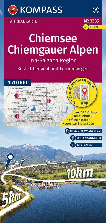 Produktbild: KOMPASS Fahrradkarte 3335 Chiemsee, Chiemgauer Alpen, Inn-Salzach-Region 1:70.000