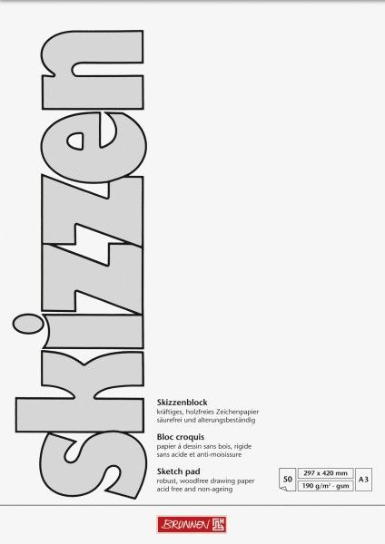 Produktbild: Brunnen Skizzenblock A3 190g 50Bl