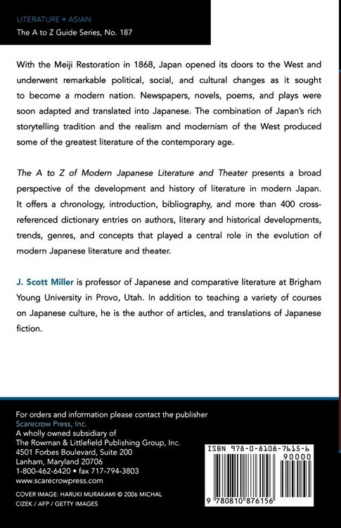 Produktbild: A to Z of Modern Japanese Literature and Theater